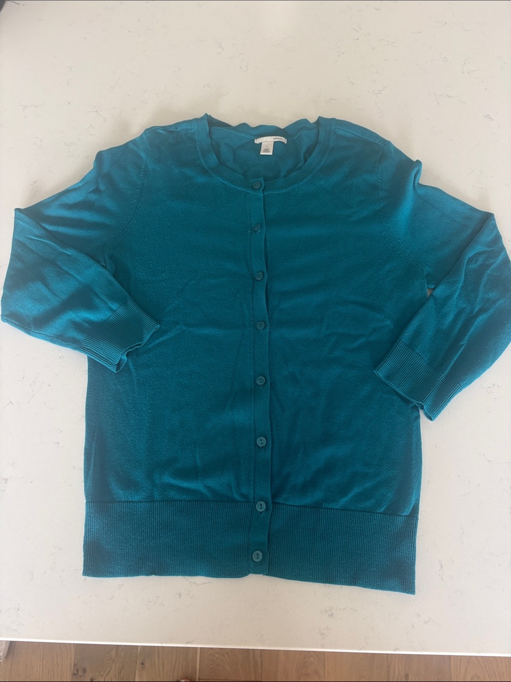 Halogen Teal Button-Front Lightweight Cardigan